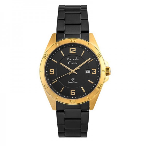 Alexandre Christie AC 1016 Gold Black Steel Man MDBEGBA